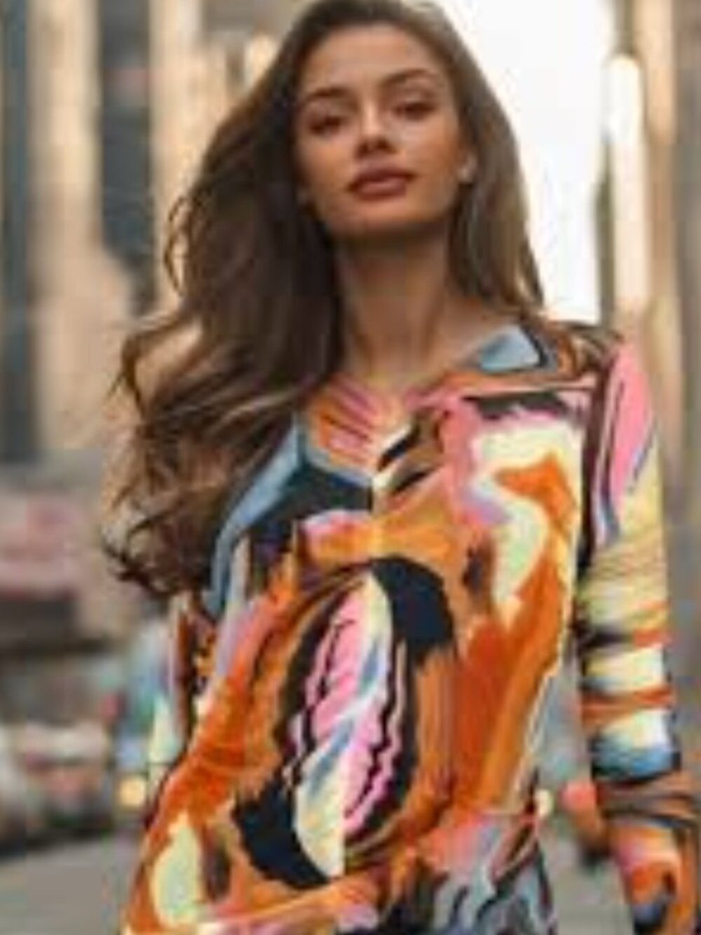 EUC Bailey 44 Marble Swirl Ruched Mesh Long Sleeve Top, Sz - Sm